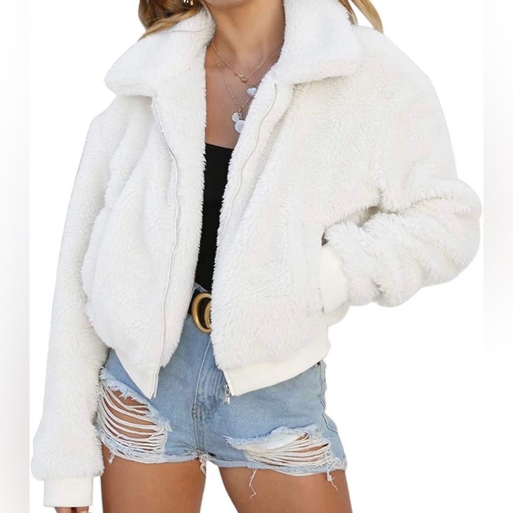 Cropped Faux Fur Coat